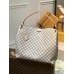 Louis Vuitton N42233 grande sacola de compras rosa grade branca: elegante