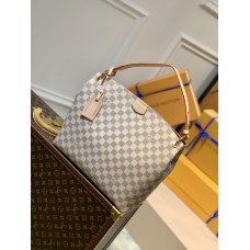 Louis Vuitton N42249 kleine GRaceful handtas in wit raster: licht