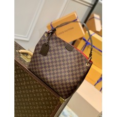 Louis Vuitton N44044 tas tangan anggun berwarna merah kotak kopi kecil