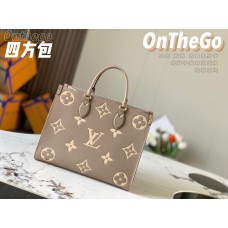 Louis Vuitton M45494 Onthego kleine tas met olifantgrijze print