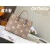 Louis Vuitton M45494 Onthego kleine tas met olifantgrijze print