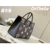 Louis Vuitton M45495 Tas Tote Medium OnTheGo Cetak Hitam