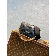 Louis Vuitton portemonnee op schoudertas - M81398 zwart