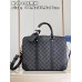 Louis Vuitton Voyage kis aktatáska N40445 fekete rács Porte-Documents Voyage PM Damier grafit vászon - férfiak