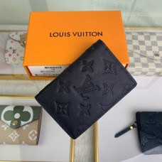 Louis Vuitton M62899 Черный Monogram Shadow Карманный кошелек из телячьей кожи Карманный органайзер Monogram Shadow