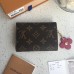 Louis Vuitton M64203 24K platnena denarnica z monogramom pet denarcev Victorine s cvetličnim šarmom roza