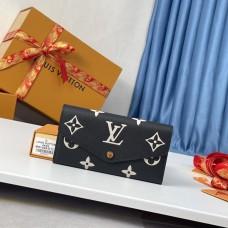 Louis Vuitton M80496 Dua Warna Monogram Empreinte Zip Di Sekitar Dinding Dompet Sarah Bicolor Monogram Empreinte Kulit