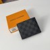 Carteira Louis Vuitton N60053 Amerigo Brown Check AMERIGO WALLET Damier Tela Grafite