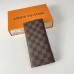 لقطة حقيقية لمحفظة Louis Vuitton N60214 بإبزيم ذهبي ومسحوق بني وول محفظة إميلي قماش Damier Ebene