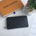 Louis Vuitton N63077 Leder-Kartenhalter Zippy Organizer Damier Graphite Canvas