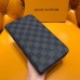 Louis Vuitton N63077 Leather Card Holder Zippy Organiser Damier Graphite Canvas