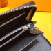 Louis Vuitton N63077 Leather Card Holder Zippy Organiser Damier Graphite Canvas