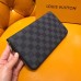 Louis Vuitton N63077 Tempat Kartu Kulit Zippy Organizer Kanvas Grafit Damier