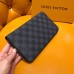 Louis Vuitton N63077 Кожаная визитница Zippy Органайзер Канва Damier Графит