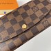 Pravi posnetek Louis Vuitton N63544 zlata zaponka rjava mreža rdeča Emilie Wallet Damier Ebene Canvas